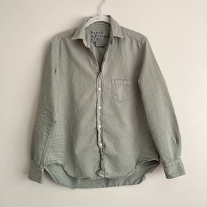 Frank & Eileen Shirt Womens XS Long Sleeve Green Distressed Button Front Blouse